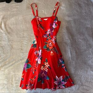 Floral Red Dress